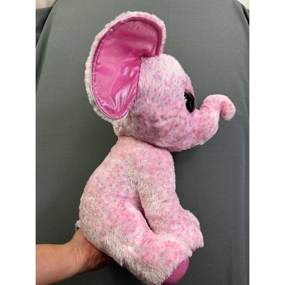 Ty Beanie Boos Ellie Pink Elephant Plush Medium 13 inch Glitter Eyes Stuffed Toy